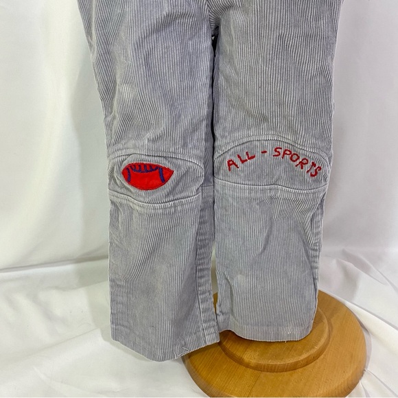 Vintage 80’s Gray Corduroy Happy Kids Football Overalls 4T - Picture 3 of 7
